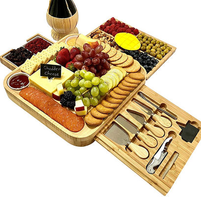 Custom Black Walnut Wood Bulk Bamboo Chopping Block Kitchen Cheese Cutting Board With Tools