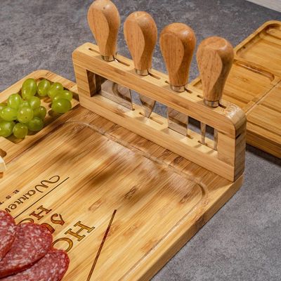 Custom Black Walnut Wood Bulk Bamboo Chopping Block Kitchen Cheese Cutting Board With Tools