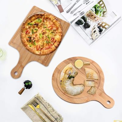Mini Acacia Wood Cutting Board with Circle Food Wooden Design and Knife Holder