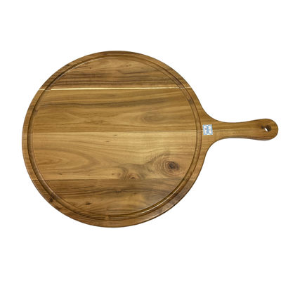 Mini Acacia Wood Cutting Board with Circle Food Wooden Design and Knife Holder