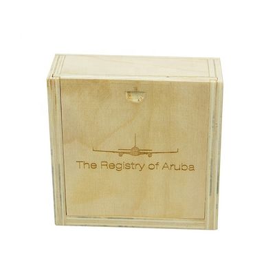 Customized Natural Unfinished Square Wood Packaging Box with Sliding Lid and Material