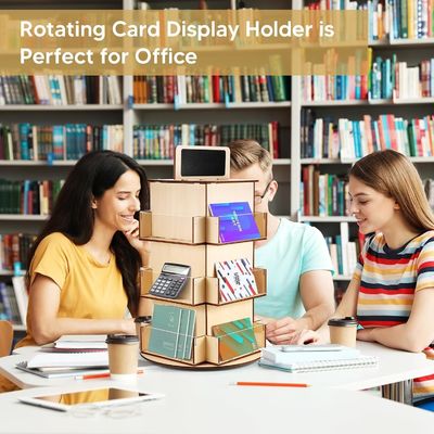 Wood Glass Material Wooden Postcard Display Rack with Small Blackboard Custom Size