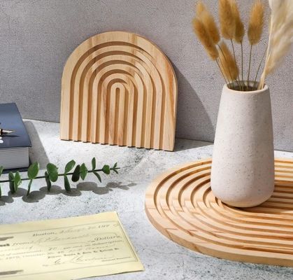 Customized Logo Acceptable Rainbow Shaped Wood Cutting Board for Home Kitchen Decoration