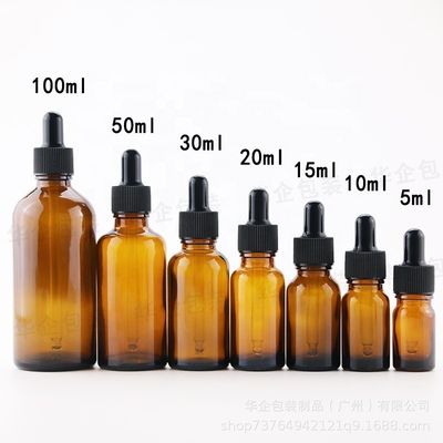 5ml 10ml 15ml 20ml 30ml 50ml 100ml Amber Glass Dropper Bottle with and Food Jar Glass