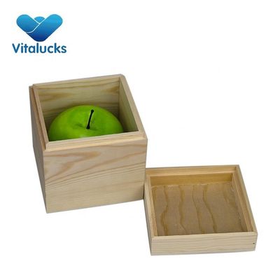 Customized Small Square Gift Wooden Box Made of Solid Wood for Environmental Benefits