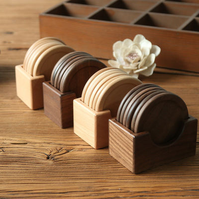 Sample Charge Free or Will Be Returned Back Set Of 6 Wooden Heart Wax Drink Coasters