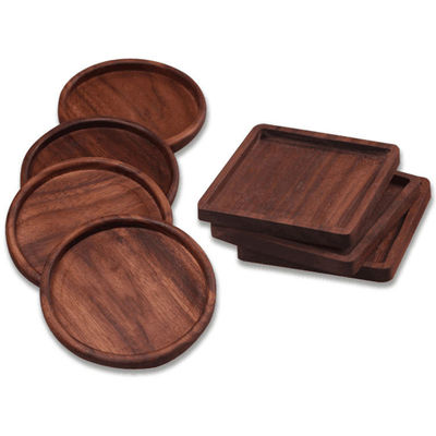 Sample Charge Free or Will Be Returned Back Set Of 6 Wooden Heart Wax Drink Coasters