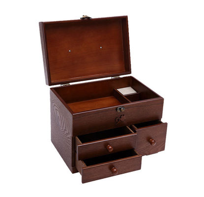 Convenient Layered Wooden Sewing Storage Box with Modern Folding and Easy Organization