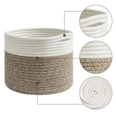 Keep Your Home Organized Round Foldable Cotton Rope Storage Basket for Various Items