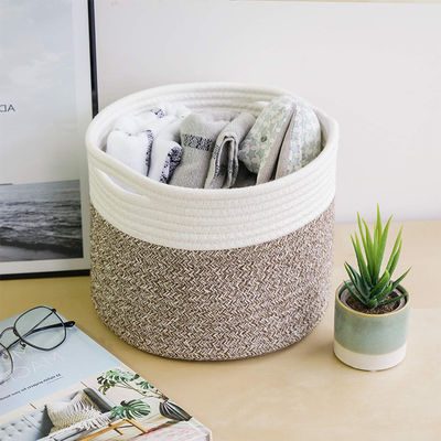 Keep Your Home Organized Round Foldable Cotton Rope Storage Basket for Various Items