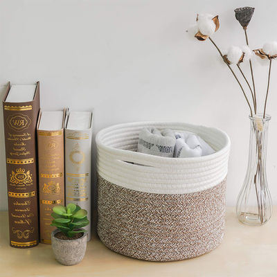 Keep Your Home Organized Round Foldable Cotton Rope Storage Basket for Various Items
