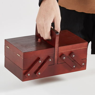 Not Support Room Space Selection Wood Sewing Box for Organized Storage