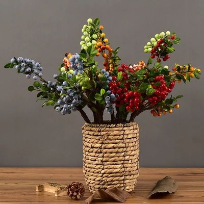 Christmas Berry Stem Artificial Plants Red and Blue Berries for All Festivals Occasion
