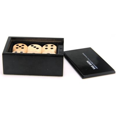Custom Black Wooden Medium Dice Packaging Box for 9x6.7x3.8cm Dice Cup Box