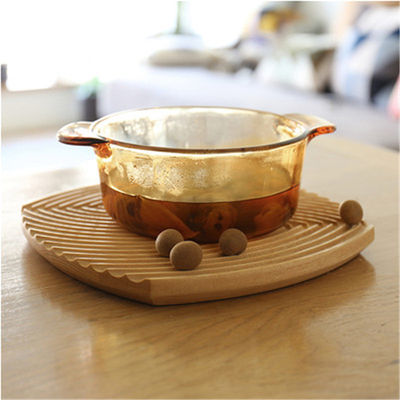 Nordic Style Water Corrugated Beech Wooden Decorative Trays 19.3x19.3x2cm Accepeted