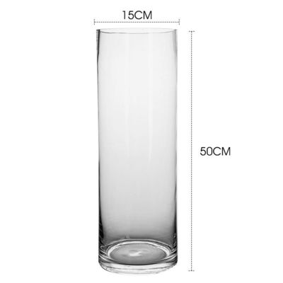Thick Clear Glass Tall Glass Cylinder Vase for Modern Style Holiday Selection