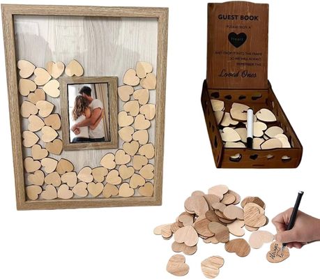 Wood and Glass Romantic Wedding Decoration Custom Drop Top Frame with Large Photo Insert