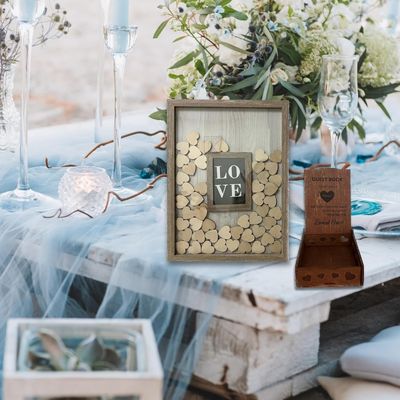Wood and Glass Romantic Wedding Decoration Custom Drop Top Frame with Large Photo Insert