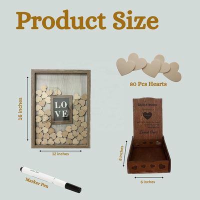 Wood and Glass Romantic Wedding Decoration Custom Drop Top Frame with Large Photo Insert
