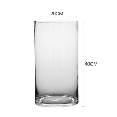 Minimalist Design Tabletop Vase for Clear Glass Cylinder Flower Vase in Nordic Style