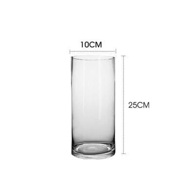Minimalist Design Tabletop Vase for Clear Glass Cylinder Flower Vase in Nordic Style