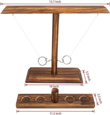 Developmental Game Solid Wooden Ring Hook Toss Game for Bar Age Range 8 to 13 Years