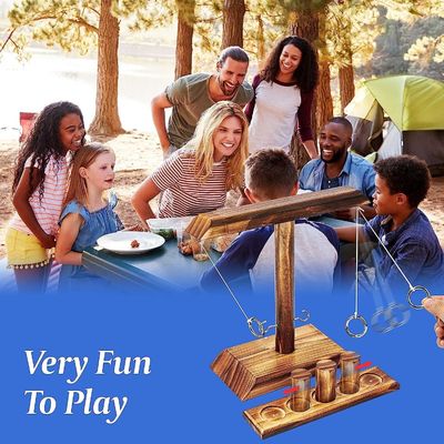 Developmental Game Solid Wooden Ring Hook Toss Game for Bar Age Range 8 to 13 Years