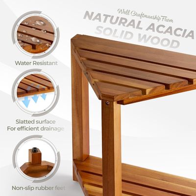 Living Room Furniture Wooden Corner Shower Bench Seats and Benches with Storage Shelf
