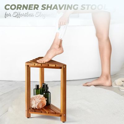 Living Room Furniture Wooden Corner Shower Bench Seats and Benches with Storage Shelf