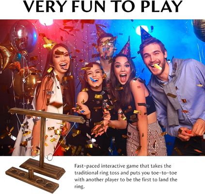 Developmental Game Solid Wooden Ring Hook Toss Game for Bar Age Range 8 to 13 Years
