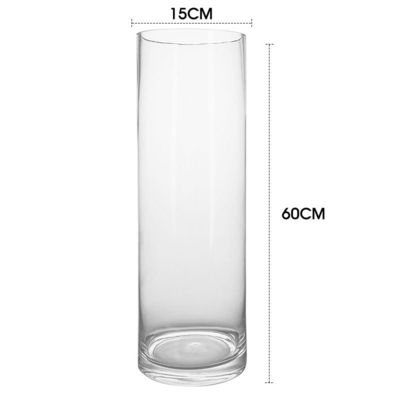 Thickened Tall Cylinder Clear Glass Vase in Europe Style with Height Range of 10-60cm