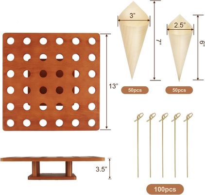 Wooden Ice Cream Cone Holder Stand in Plain Color for Food Trucks or Catered Events