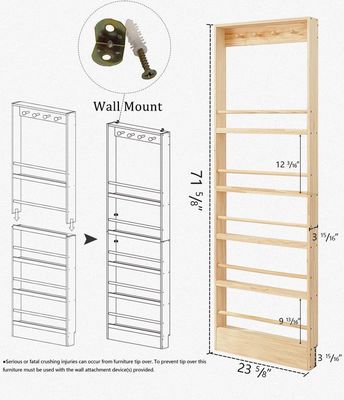 Space-Saving Wall Mount Shelf for Kids' Toys and Books Wooden Bathroom Wall Cabinet