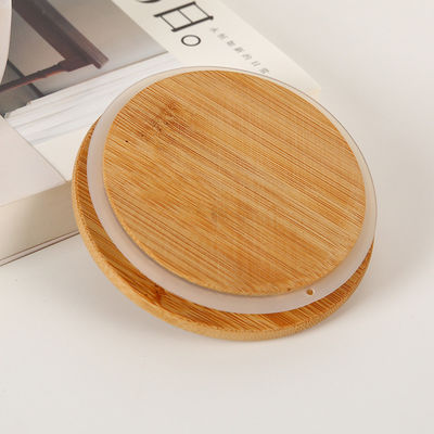 Customized Natural Color Decorative Bamboo Lids for High Borosilicate Glass Mug Jars