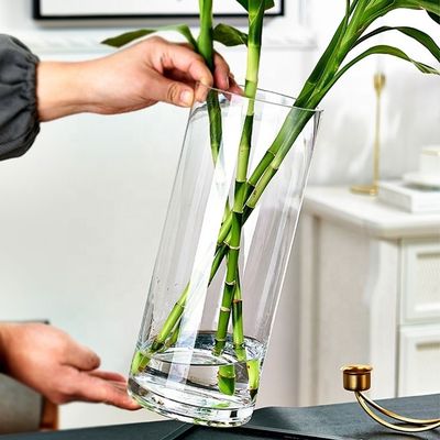 Custom Houseware Big Clear Glass Vase for All-Season Decoration 10-20cm Diameter