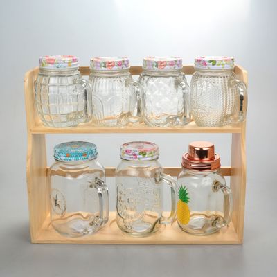 Stylish and Transparent Glass Storage Jar with Colored Plastic Cover 100% Food Safe