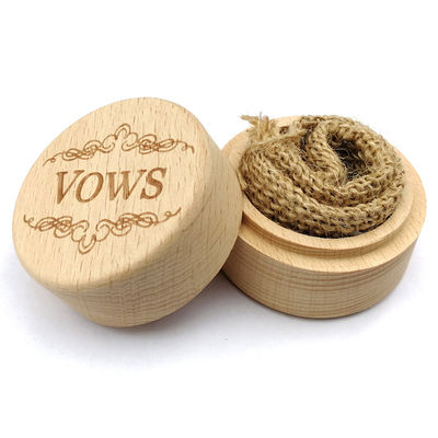Small Wood Ring Box for Beautifully Proposing Marriage Handmade Beech and Walnut