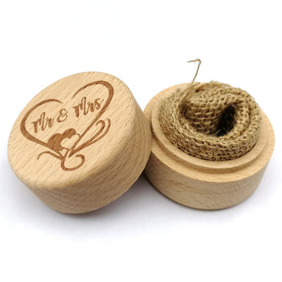 Small Wood Ring Box for Beautifully Proposing Marriage Handmade Beech and Walnut