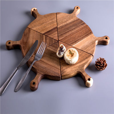 OEM ODM Accepted Customized Size Eco-Friendly Non Stick Dinner Wood Pizza Plate Serving Tray 6pcs