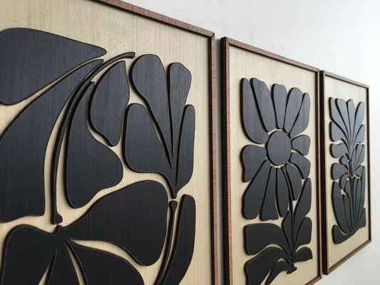 Home Appliance Mid Century Modern Wall Art for Boho Room Leafy Art in Minimal Black and White
