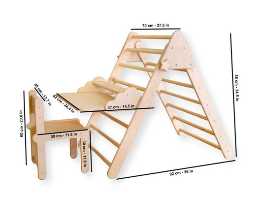 Customized Indoor Fitness Wooden Climbing Triangle Set for Kids Montessori Playground