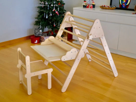 Customized Indoor Fitness Wooden Climbing Triangle Set for Kids Montessori Playground