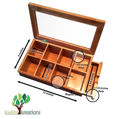 Varnishing Drawer Pine Wood Tea Assortment Box in Customized Color for Tea Collection