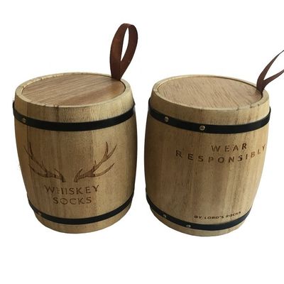 Customized Logo Acceptable Wooden Tea Coffee Sugar Canisters Set Barrel Shape