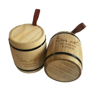 Natural Wooden Barrel Craft Decoration with Customized Logo Acceptable and Gift