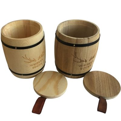Natural Wooden Barrel Craft Decoration with Customized Logo Acceptable and Gift