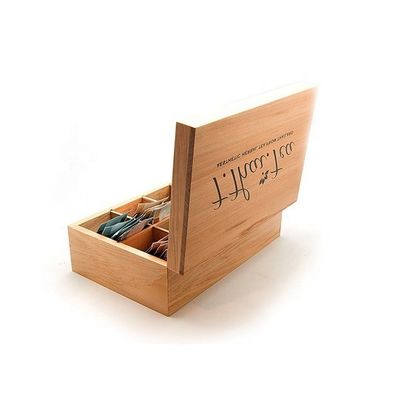 8 Compartment Wooden Tea Box in Plain Color Suitable for Silk-screen Printing