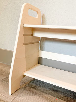 Detachable Montessori Wooden Furniture for Kids Shoe Bench in Livingroom Playroom
