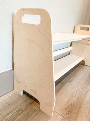 Detachable Montessori Wooden Furniture for Kids Shoe Bench in Livingroom Playroom