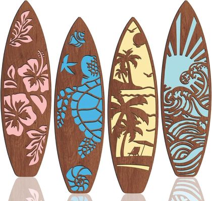 Storage Containers Decorative Surfboard Wall Decor for Summer Hawaiian Beach Getaway